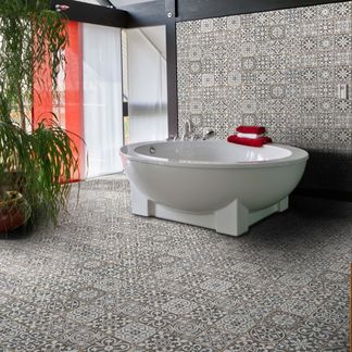 Faenza Rustic Grey Patterned Matt Wall and Floor Tile