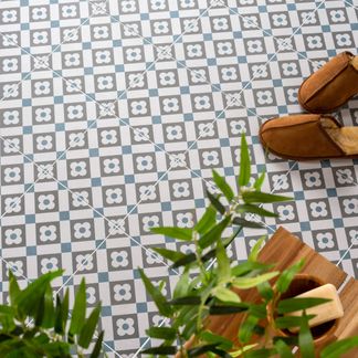 Heyla Multicolour Floral Patterned Matt Ceramic Floor Tile