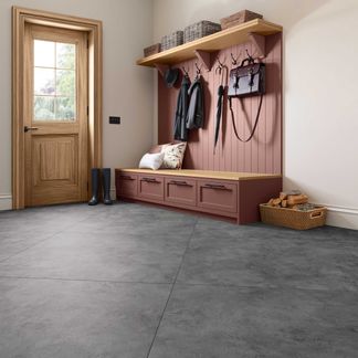 Lenina Dark Grey Concrete Effect Matt Large Porcelain Floor Tile