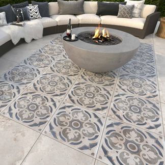 Mischen Light Grey Decor Concrete Effect Matt Porcelain Outdoor Slab Tile