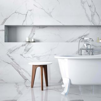 Place White Marble Effect Wall Tile