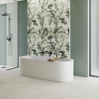 Seven Green Floral Decor Matt Ceramic Wall Tile