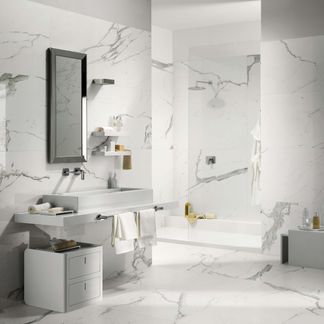 Statuario Lux Italian Polished Porcelain Wall and Floor Tile