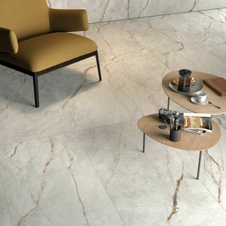 The Room Grey Marble Effect Matt Porcelain Wall and Floor Tile