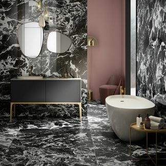 The Room Grand Italian Marble Effect Polished Porcelain Wall and Floor Tiles