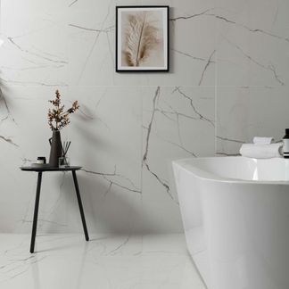 The Room White Italian Polished Porcelain Wall and Floor Tiles