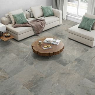 Tuscan Greige Stone Effect Matt Porcelain Floor Tile