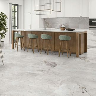 Tuscan Light Grey Stone Effect Matt Porcelain Floor Tile