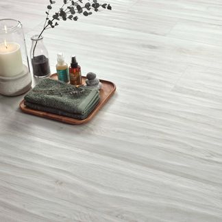 Volte White Wood Effect Matt Porcelain Floor Tile