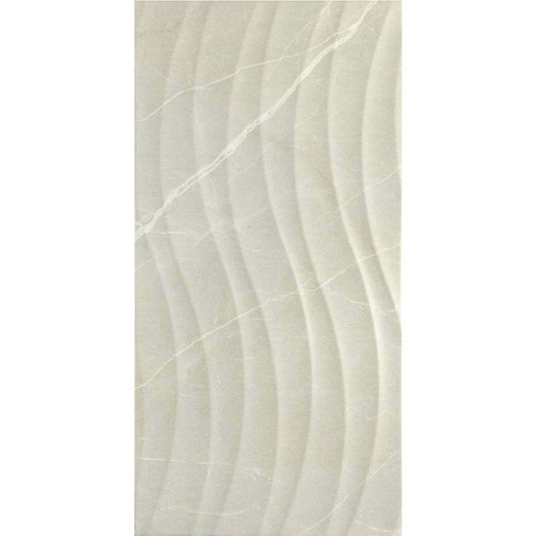 Davenport Cream Matt Marble Effect Wave Feature Wall Tile
