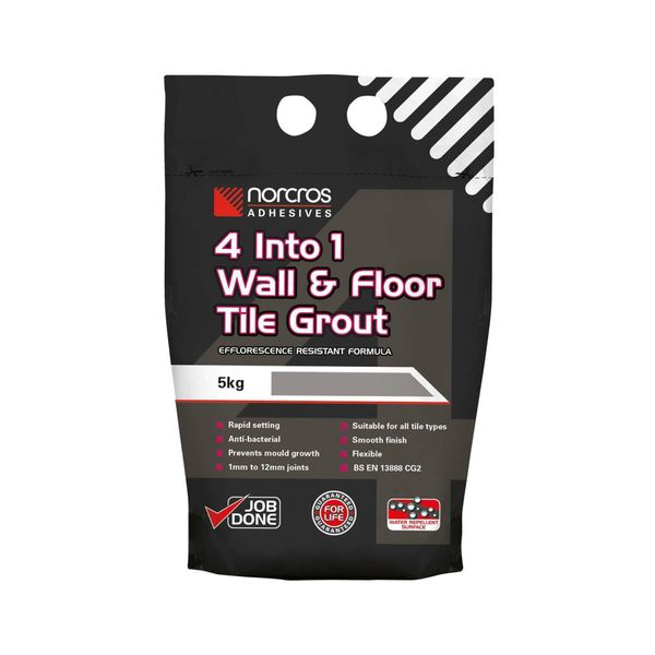 4 Into 1 Wall & Floor Tile Grout - Arctic White -5Kg