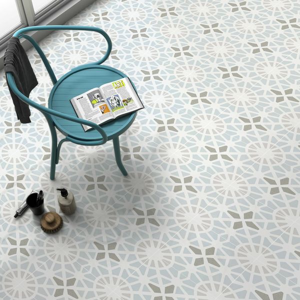 Adele Light Blue Floor Tile Tiles, Blue And White Floor Tiles Uk
