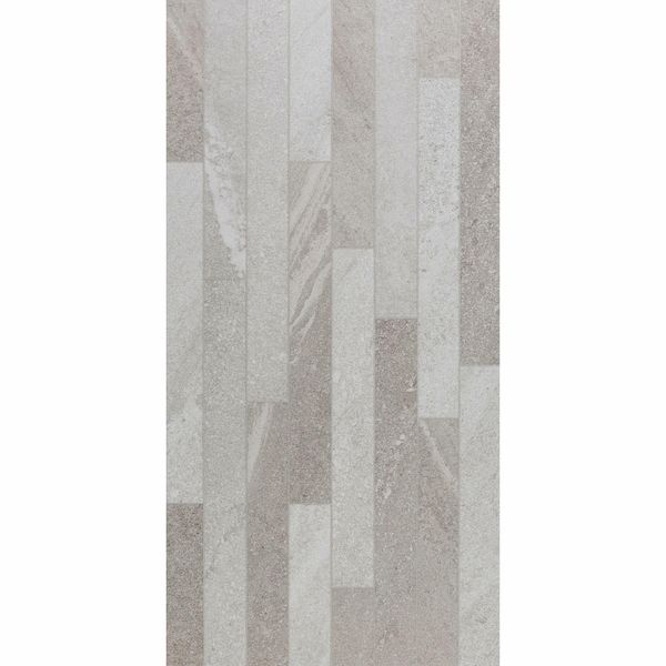 Allegro Mixed Decor Grey Stone Effect Matt Porcelain Wall Tile