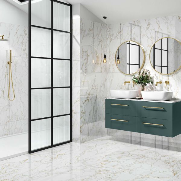 Arabescato Gold Marble Effect Polished Porcelain Wall and Floor Tile