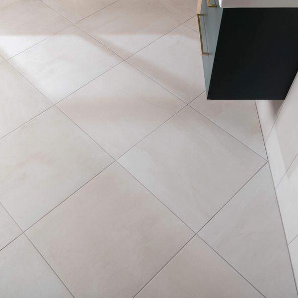 Augusta White Slate Effect Matt Porcelain Floor Tile
