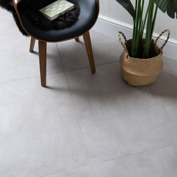 Beton Grey Concrete Effect Matt Large Porcelain Wall and Floor Tile