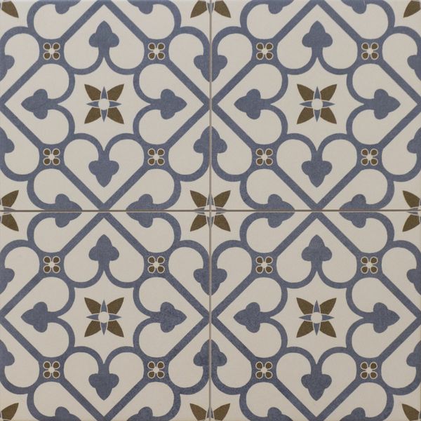 Brighton Blue Pattern Porcelain Floor Tiles