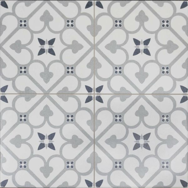 Brighton Grey Pattern Porcelain Floor Tiles