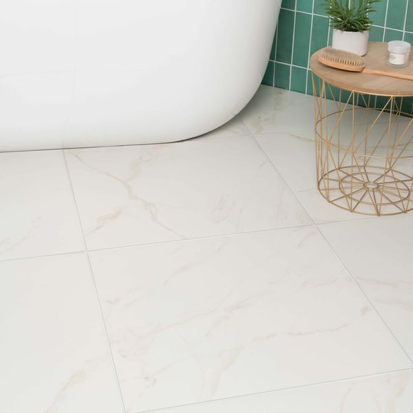 Carrara Gold Matt Marble Effect Porcelain Floor Tile