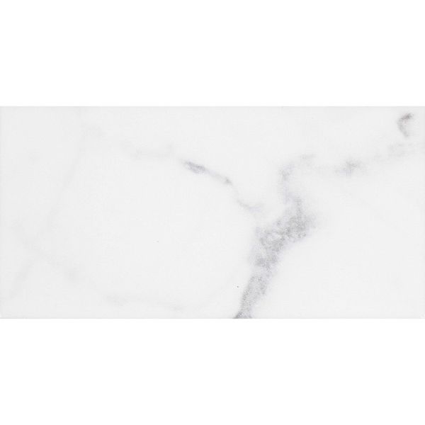 Carrara White Marble Effect Gloss Brick Wall Tile