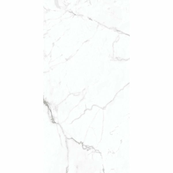Carrera White Marble Effect Rectified Polished Porcelain Wall and Floor Tile