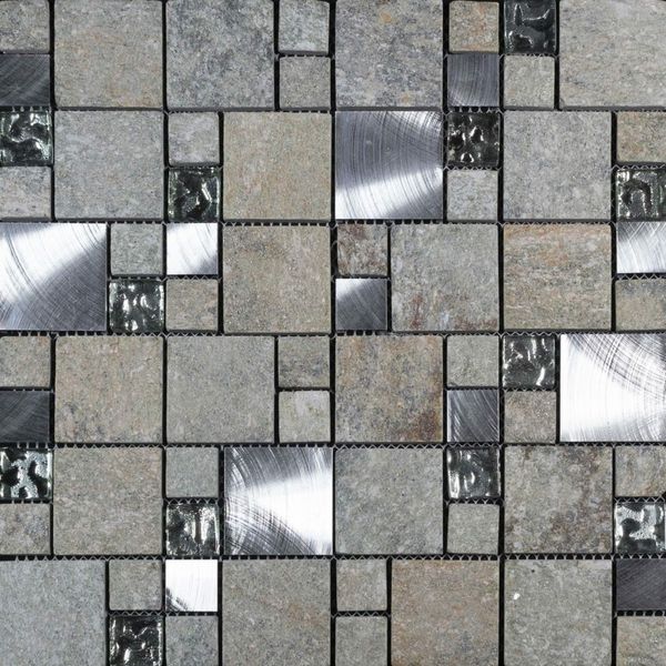 Comet Grey Square Stone Mosaic 300x300