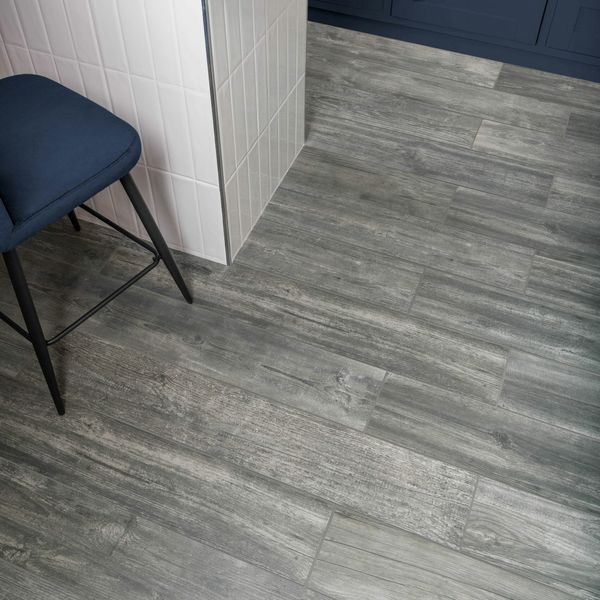 Copenhagen Dark Grey Rectified Matt Wood Effect Porcelain Floor Tile