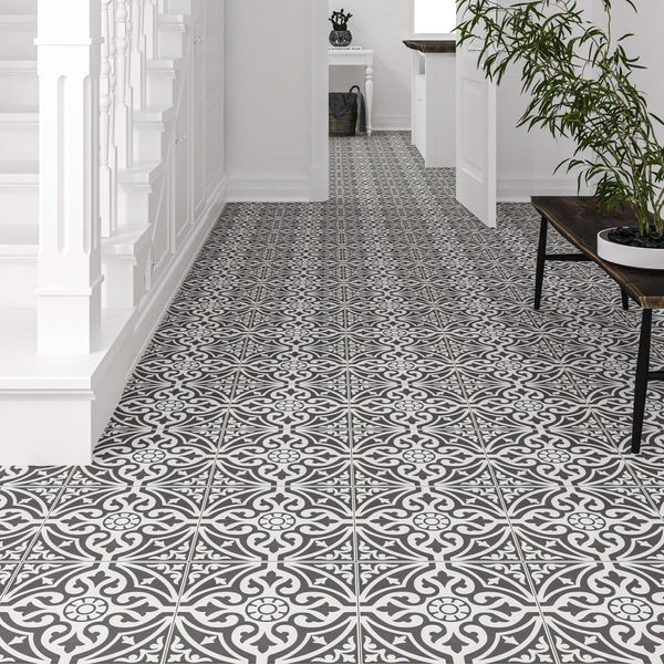 Devonstyle Black Pattern Wall and Floor Tile