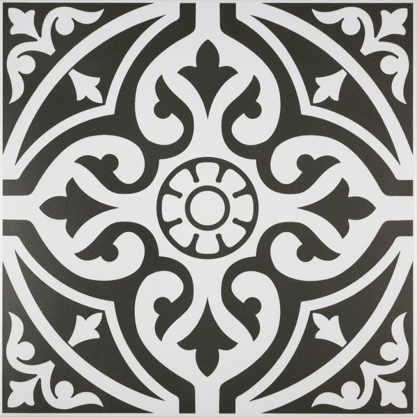 Devonstyle Black Pattern Wall and Floor Tile