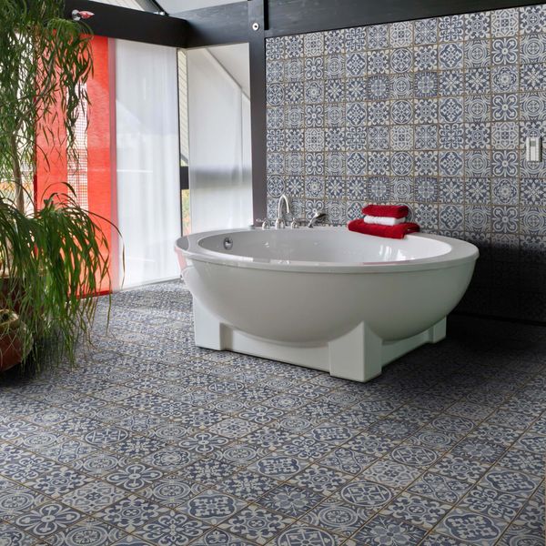 Faenza Rustic Blue Patterned Matt Wall and Floor Tile