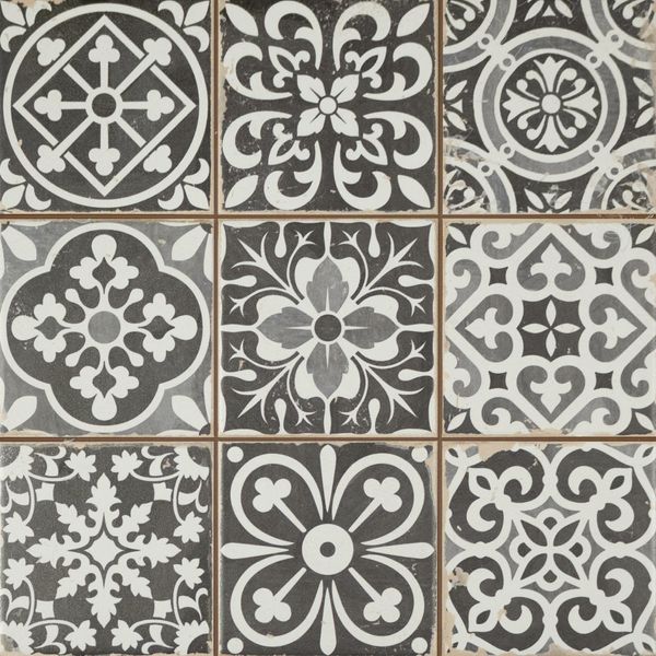Faenza Rustic Grey Patterned Matt Wall and Floor Tile