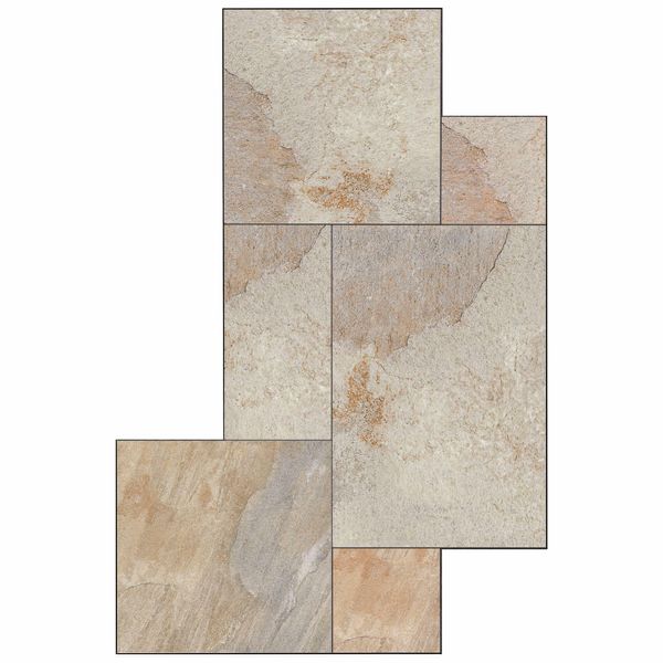 Filita Modular Beige Stone Effect Anti Slip Matt Porcelain Floor Tile