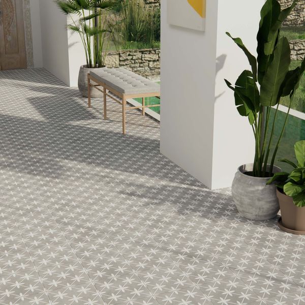 Wicker Grey Pattern Matt Porcelain Wall and Floor Tile