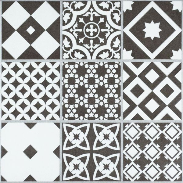 Gatsby Black and White Patchwork Wall and Floor Tiles