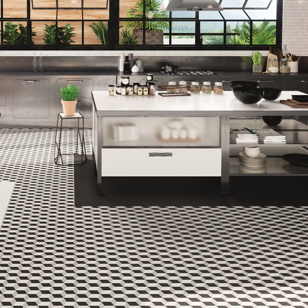 Hanoi Cube Grey Floor Tiles