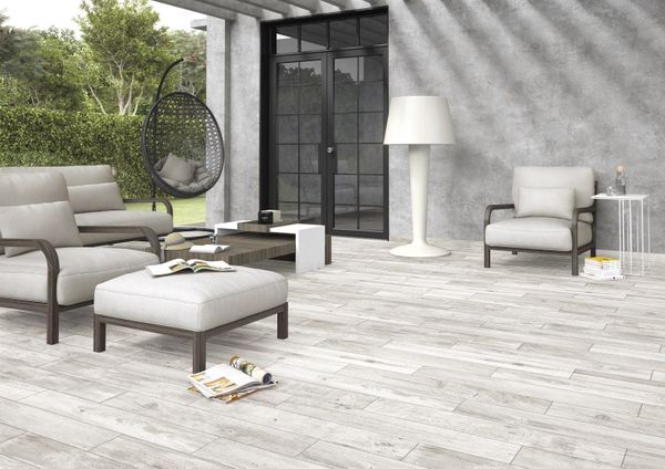 Hardwood White Wood Effect Anti-Slip Porcelain Floor Tile