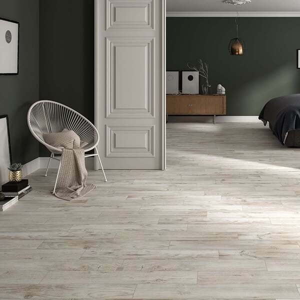 Hardwood White Wood Effect Anti Slip, Wood Effect Porcelain Floor Tiles
