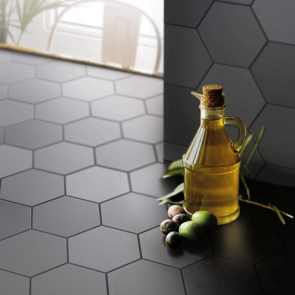 Kromatika Hexagon Grey Porcelain Wall & Floor Tile