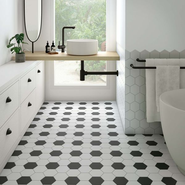 Kromatika Hexagon White Porcelain Wall & Floor Tile