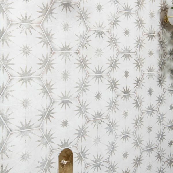 Lylia Taupe Decor Hexagon Matt Wall and Floor Tile