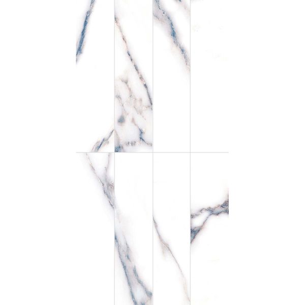Marmo Blue Brick Marble Effect Gloss Ceramic Wall Tile