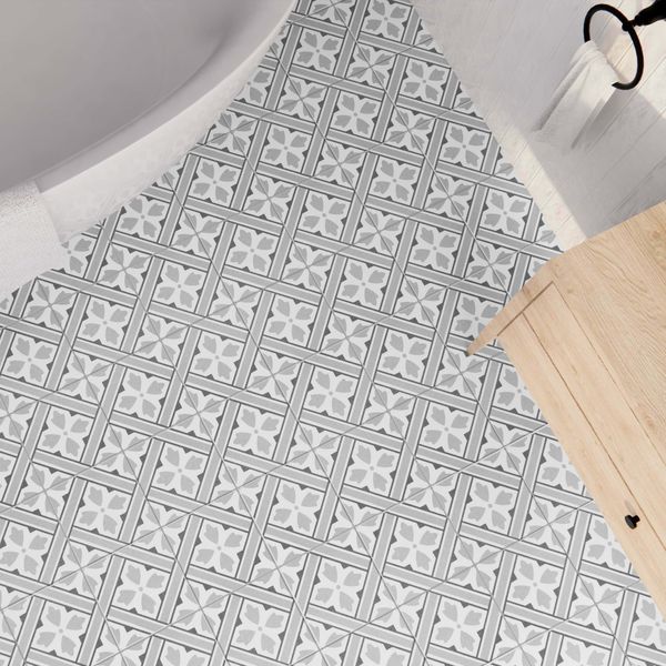 Mr Jones Grey Pattern Matt Porcelain Wall and Floor Tile