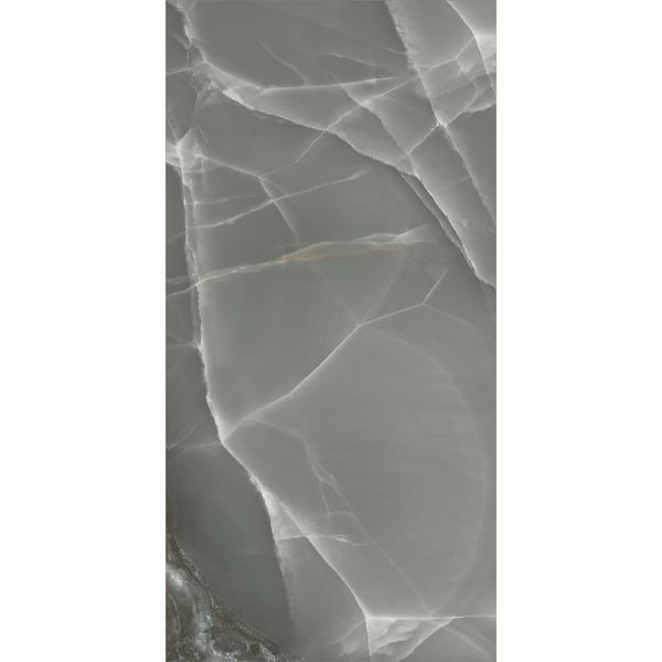 Onyx Marble Effect Dark Grey Polished Porcelain Wall and Floor Tile