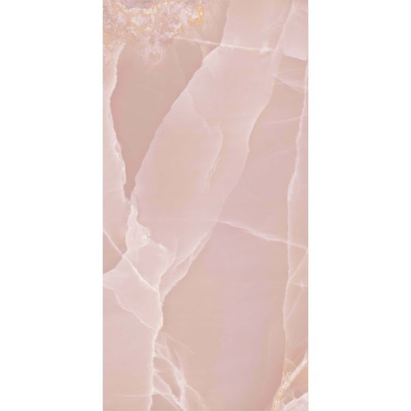 Onyx Marble Effect Rose Pink Polished Porcelain Wall and Floor Tile