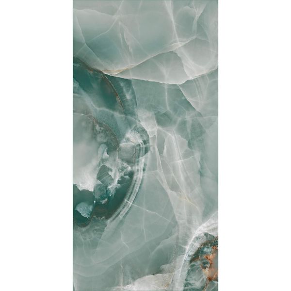 Onyx Marble Effect Turquoise Green Polished Porcelain Wall and Floor Tile