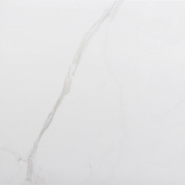 Carrara White Gloss Marble Effect Rectified Vitrified Ceramic Floor Tile