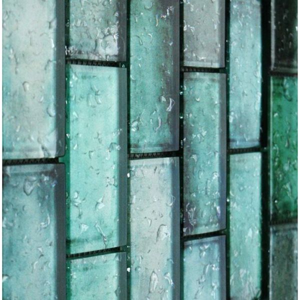 Raindrop Green Glass Mosaic 300x300