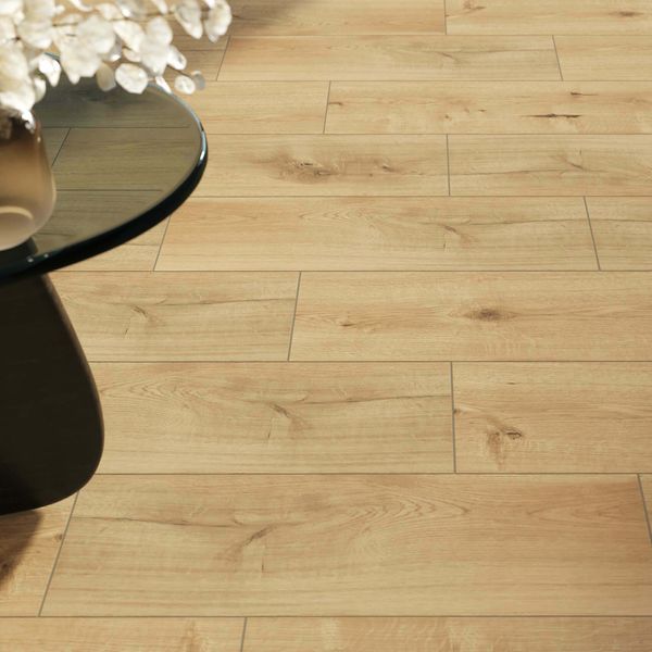 SandWood Dark Oak Wood Effect Matt Porcelain Floor Tile