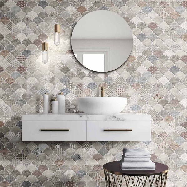 Scale Boho White Wall and Floor Tiles