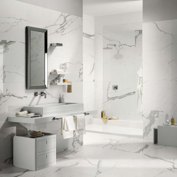 Statuario Lux Italian Polished Porcelain Wall and Floor Tile